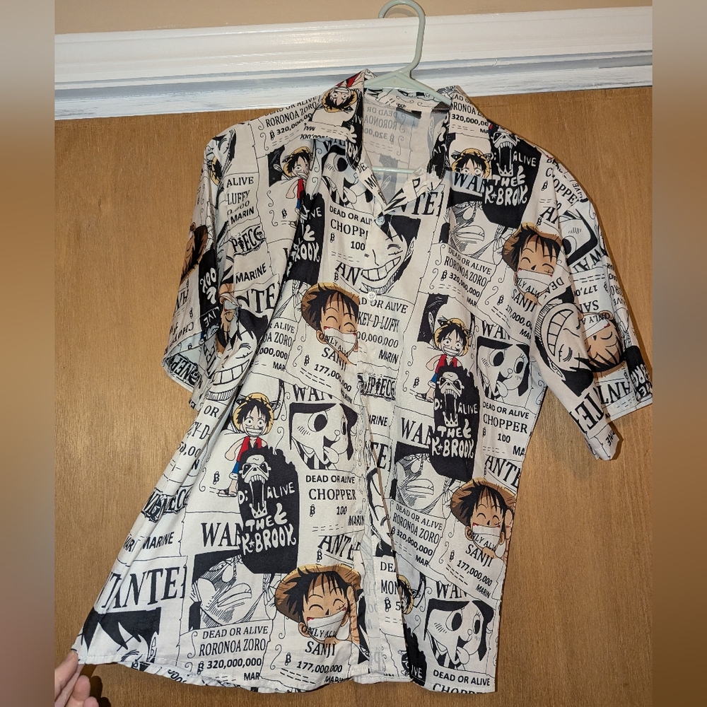 One Piece Anime Button-Up Shirt